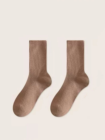 ブラウン 女性の靴下ワームソックス