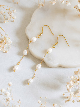 ウェディング イヤリング ガールズ メタル ピアス ブライダル ジュエリー