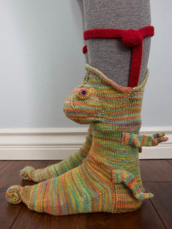 イエローレディース かわいい靴下 アニマルシェイプ ニットソックス