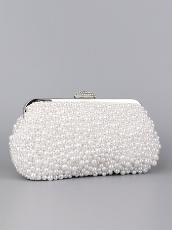 ホワイト ウェディング ハンドバッグ ウェディング アクセサリー ウェディング クラッチ バッグ パール