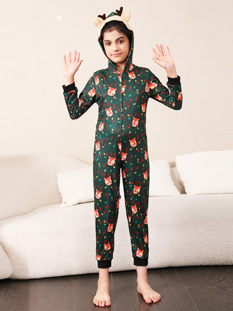 Passender Familien-Weihnachtspyjama-Jumpsuit mit Weihnachtsmuster für Erwachsene und Kinder