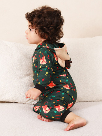 Passender Familien-Weihnachtspyjama-Jumpsuit mit Weihnachtsmuster für Erwachsene und Kinder