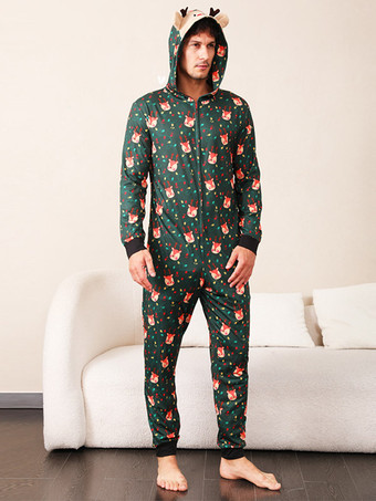 Passender Familien-Weihnachtspyjama-Jumpsuit mit Weihnachtsmuster für Erwachsene und Kinder