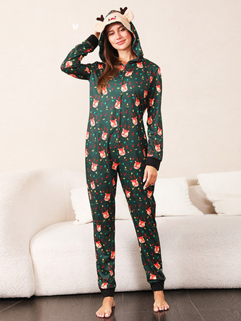 Passender Familien-Weihnachtspyjama-Jumpsuit mit Weihnachtsmuster für Erwachsene und Kinder