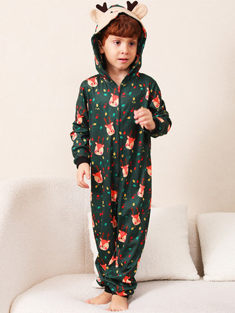 Passender Familien-Weihnachtspyjama-Jumpsuit mit Weihnachtsmuster für Erwachsene und Kinder