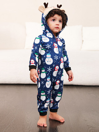 クリスマスお揃いのファミリーパジャマ フード付き 赤ちゃん用 大人用 ジャンプスーツ