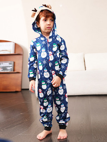 クリスマスお揃いのファミリーパジャマ フード付き 赤ちゃん用 大人用 ジャンプスーツ