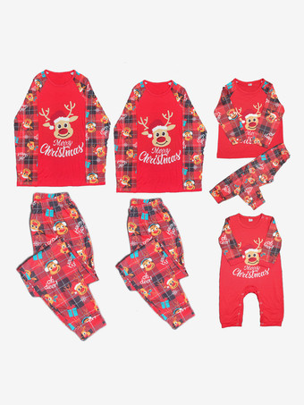 Christmas Matching Family Pajamas Baby's Adult's Two Pieces Set In Red