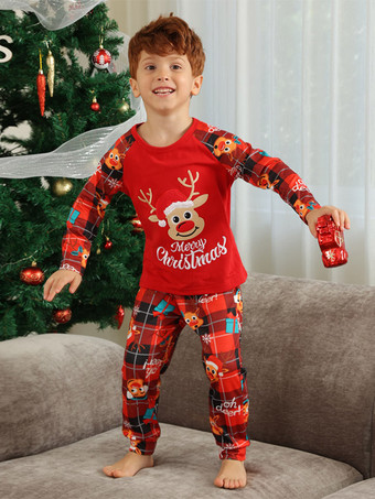 Christmas Matching Family Pajamas Baby's Adult's Two Pieces Set In Red