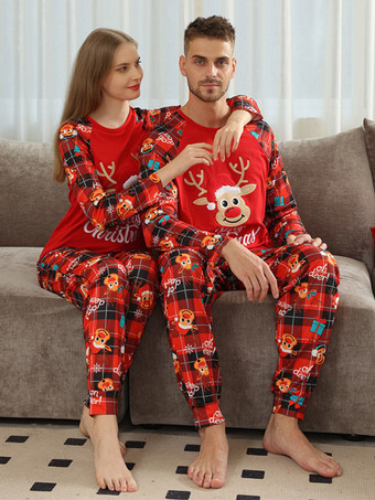 Christmas Matching Family Pajamas Baby's Adult's Two Pieces Set In Red
