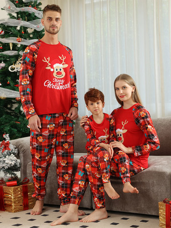 Christmas Matching Family Pajamas Baby's Adult's Two Pieces Set In Red
