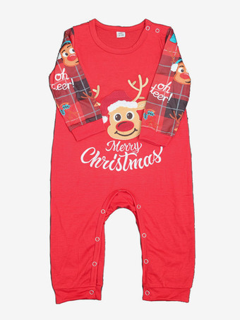 Christmas Matching Family Pajamas Baby's Adult's Two Pieces Set In Red