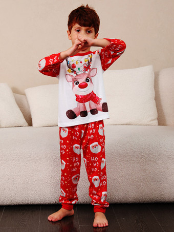 Conjuntos de dos piezas para niños y adultos con pijamas con estampado navideño familiar a juego