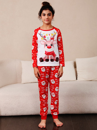 Conjuntos de dos piezas para niños y adultos con pijamas con estampado navideño familiar a juego