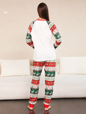 Matching Family Christmas Pajamas Kid's Adult's Two Pieces Sets In White