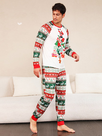 Matching Family Christmas Pajamas Kid's Adult's Two Pieces Sets In White