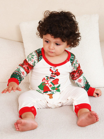 Matching Family Christmas Pajamas Kid's Adult's Two Pieces Sets In White