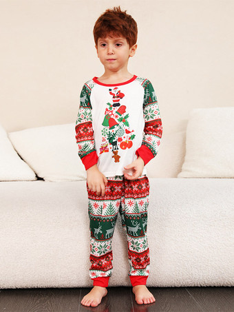 Matching Family Christmas Pajamas Kid's Adult's Two Pieces Sets In White