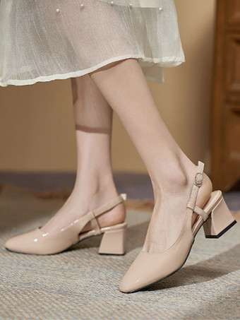 アプリコットレディース ミッドローヒール レースアップ スクエアトゥ チャンキーヒール パンプス デイリーカジュアル バーガンディ