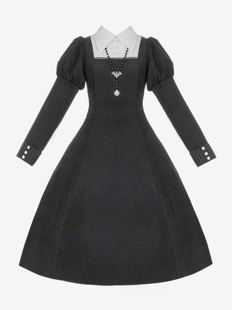 ゴスロリ ドレス フリル ブラック ブラック