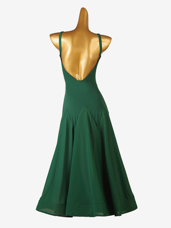 社交ダンス衣装グリーン女性のライクラスパンデックスドレスダンスウェア