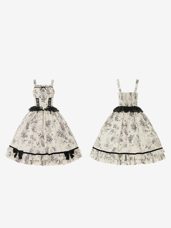 スイートロリータドレスポリエステルノースリーブジャンパーロリータドレス