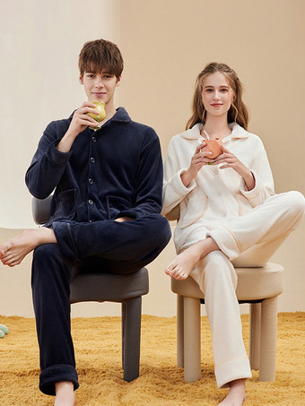 ホームウェア ターンダウンカラー 長袖 フランネル ラウンジ