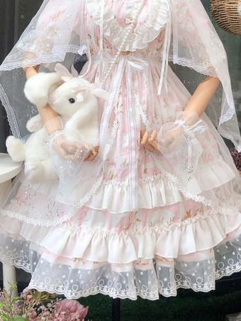 Sweet Lolita Dress Polyester Short Sleeves Dress - Milanoo.com