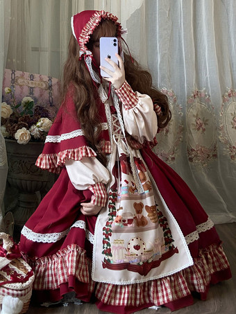 スイートロリータドレス ポリエステル長袖ロリータドレス