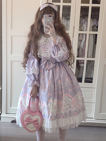 スイートロリータドレス ポリエステル長袖ドレス スイートロリータドレス