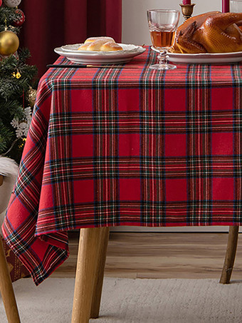 rojo Verde Navidad Fibra de poliéster Poliéster Tela escocesa Disfraces navideños