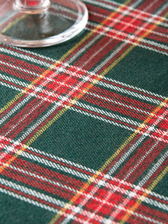 Verde Navidad Fibra de poliéster Poliéster Tela escocesa Disfraces navideños