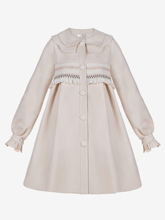 スイートロリータ コート エクリュ ホワイト コート フリル オーバーコート ポリエステル 秋 ロリータ アウター