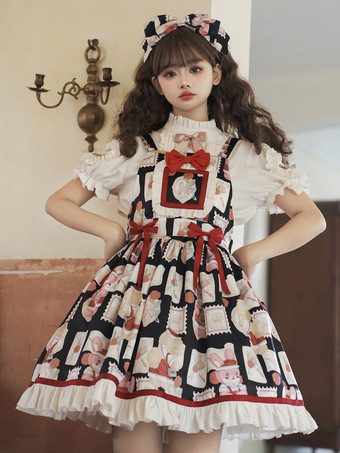 スイート ロリータ ドレス ポリエステル ノースリーブ ジャンパー スイート ロリータ ドレス