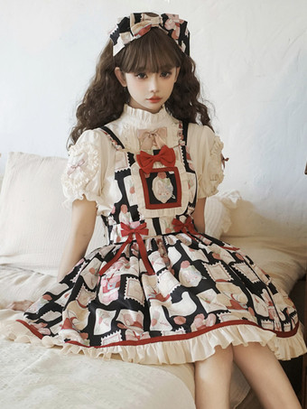 スイート ロリータ ドレス ポリエステル ノースリーブ ジャンパー スイート ロリータ ドレス