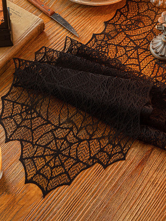 ハロウィン ハロウィンコスチューム ブラックポリエステル クモの巣柄アクセサリー ホリデーコスチューム