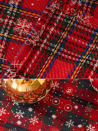 ダークグリーンクリスマスポリエステル繊維ポリエステルチェック柄クリスマスホリデーコスチューム