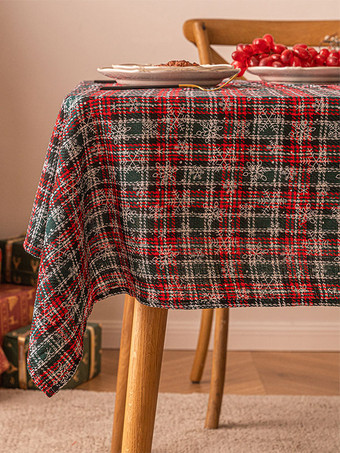 ホワイト ダークグリーンクリスマスポリエステル繊維ポリエステルチェック柄クリスマスホリデーコスチューム