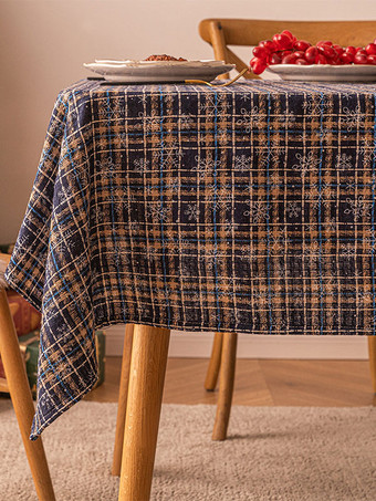 ディープブルーダークグリーンクリスマスポリエステル繊維ポリエステルチェック柄クリスマスホリデーコスチューム