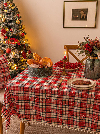 ホワイトクリスマスポリエステル繊維ポリエステルチェック柄クリスマスホリデーコスチューム