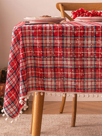 ブルー ホワイトクリスマスポリエステル繊維ポリエステルチェック柄クリスマスホリデーコスチューム