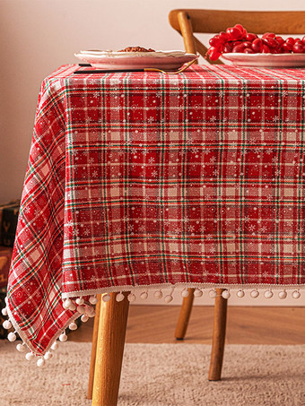 レッド ホワイトクリスマスポリエステル繊維ポリエステルチェック柄クリスマスホリデーコスチューム