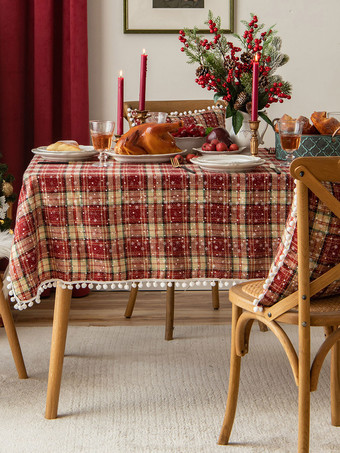 レッド レッドクリスマスポリエステル繊維ポリエステルチェック柄クリスマスホリデーコスチューム