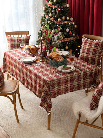 レッドクリスマスポリエステル繊維ポリエステルチェック柄クリスマスホリデーコスチューム