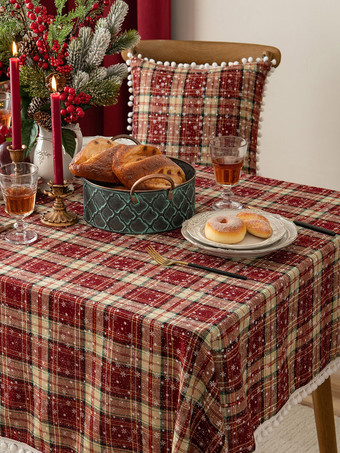 レッドクリスマスポリエステル繊維ポリエステルチェック柄クリスマスホリデーコスチューム