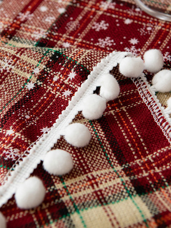 レッドクリスマスポリエステル繊維ポリエステルチェック柄クリスマスホリデーコスチューム