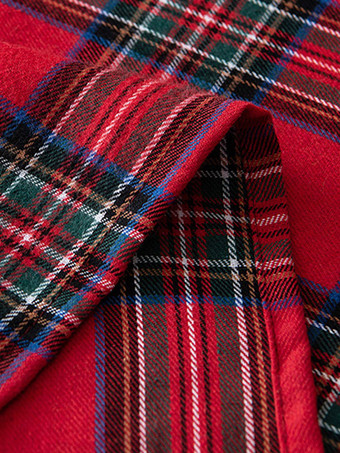 グリーンクリスマスポリエステル繊維ポリエステルチェック柄クリスマスホリデーコスチューム