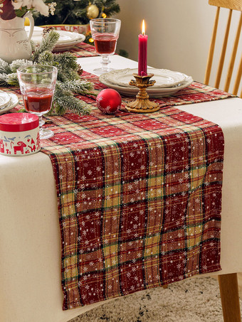 レッド レッドクリスマスポリエステル繊維ポリエステルチェック柄クリスマスホリデーコスチューム