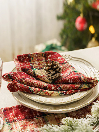 レッドクリスマスポリエステル繊維ポリエステルチェック柄クリスマスホリデーコスチューム