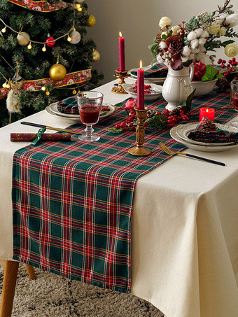 グリーン グリーンクリスマスポリエステル繊維ポリエステルチェック柄クリスマスホリデーコスチューム